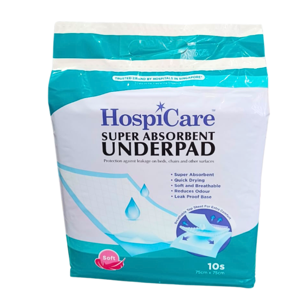 HospiCare Super Absorbent Underpad 75cm x 75cm 10's - Image 2