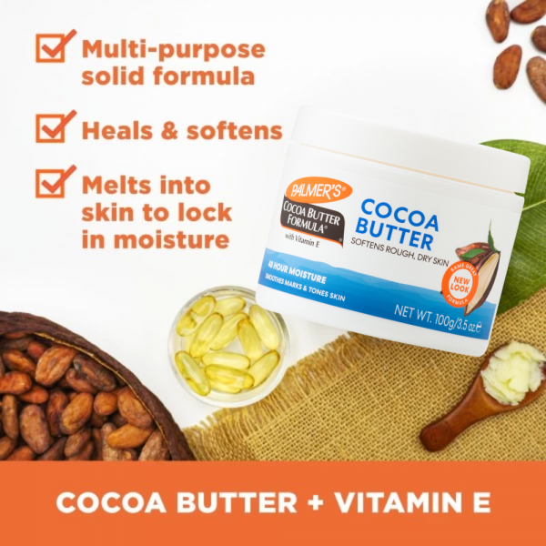 Palmer's Cocoa Butter with Vitamin E - Pure Cocoa Butter in Jar (100g) - Image 3