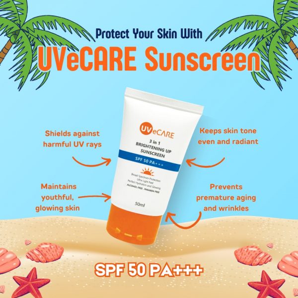 UVeCARE 3-in-1 Brightening Sunscreen SPF 50 PA+++ 50ml - Image 3