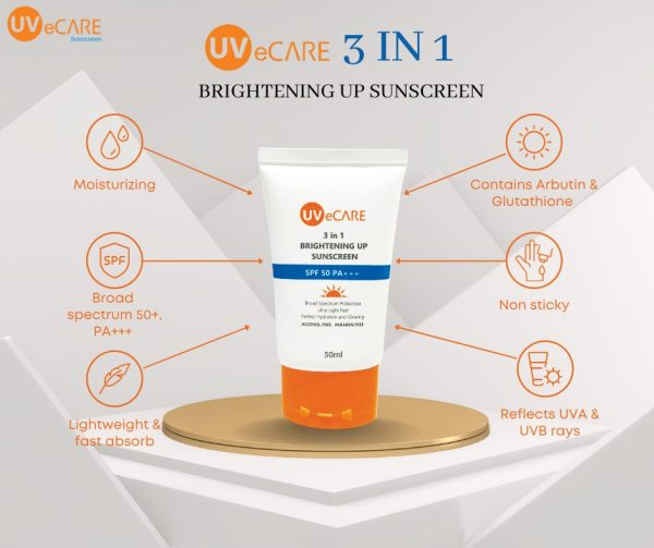 UVeCARE 3-in-1 Brightening Sunscreen SPF 50 PA+++ 50ml - Image 2
