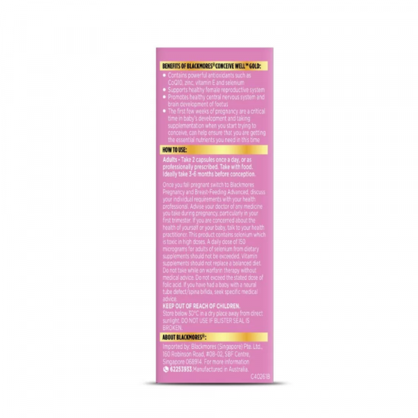 Blackmores Conceive Well Gold Capsules 56's - Image 3