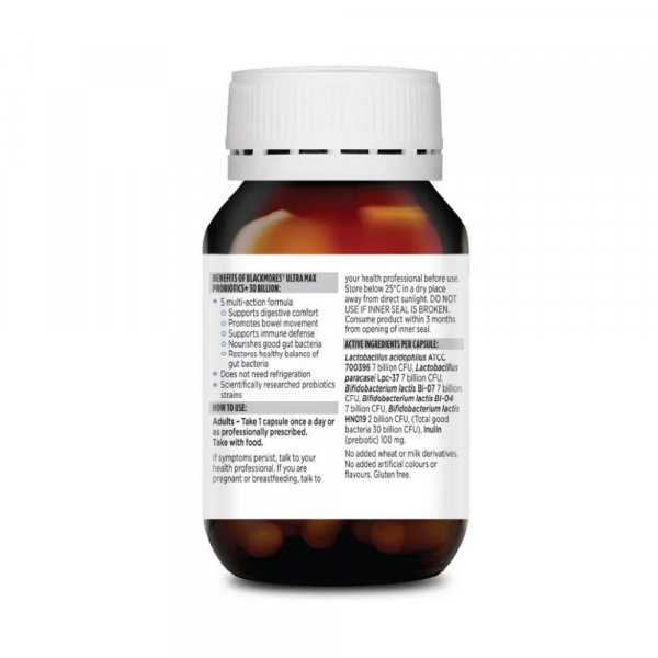 Blackmores Ultra Max Probiotics+ 30 Billion Capsules 30's - Image 3