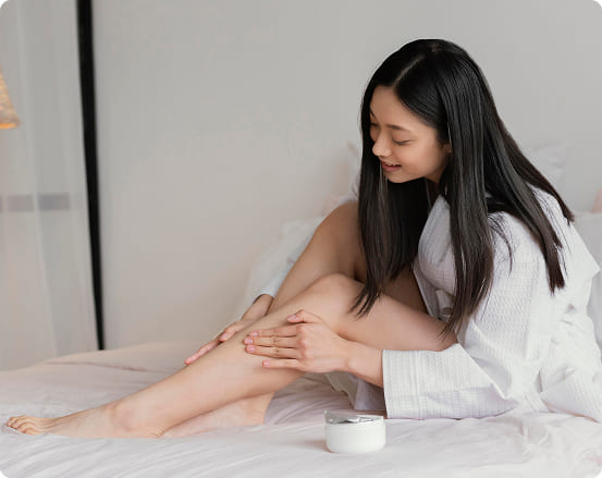asian woman relaxing home
