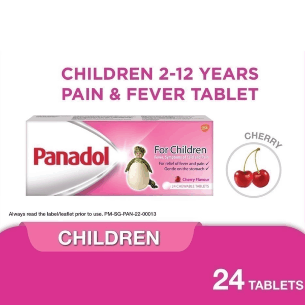 Panadol Chewable Tablets for Children 24's - Fever, Cold, Pain Relief